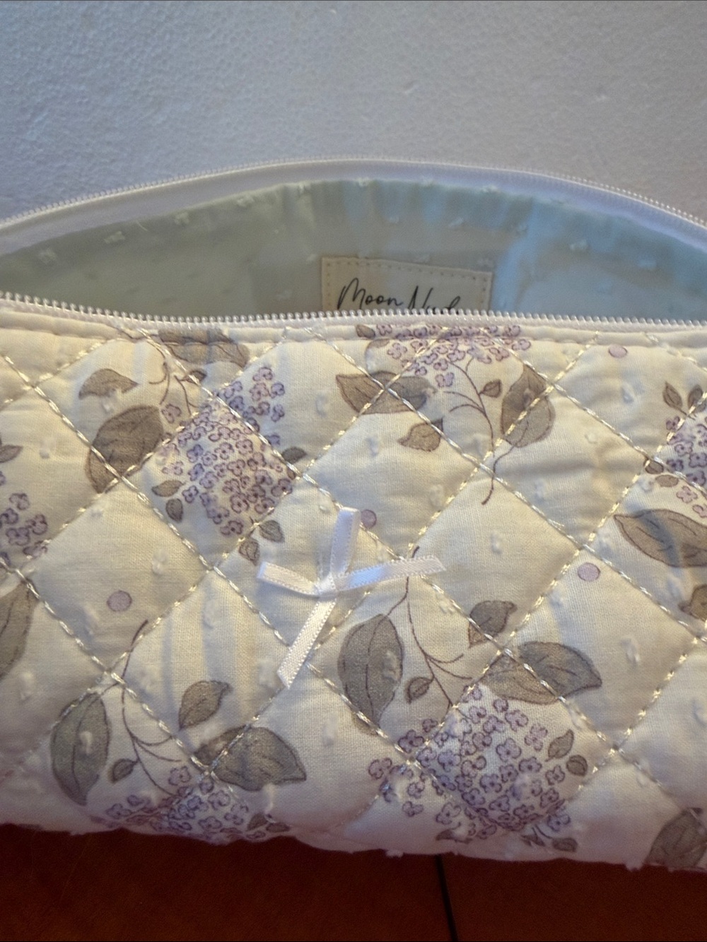 New Moon Nude Handmade Lilac pattern Quilted hair tool bag Pouch - Picture 4 of 9